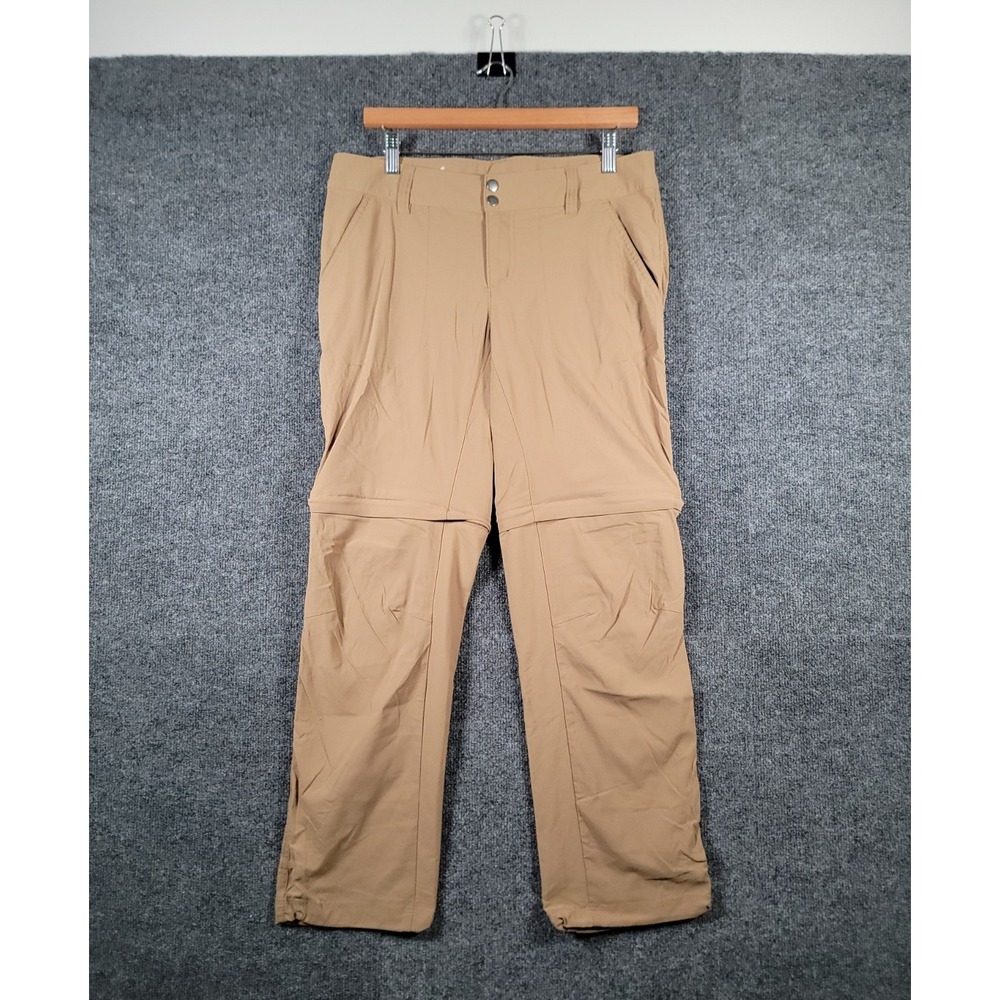 Columbia Convertible Hiking Pants Womens Size 10 Short Zip Off Cargo Outdoor Tan